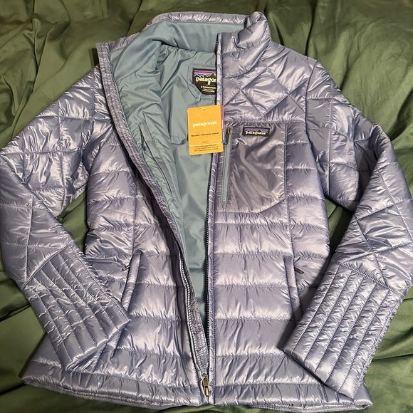 Patagonia Women's Radalie Jacket Woolly Blue Small NWT Rain Puffer